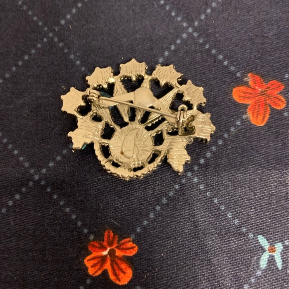 *LAST CALL Vintage Faux Turquoise and Silvertone Brooch Pin - Picture 2 of 4